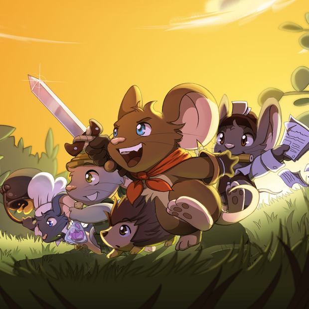 A band of brave mice charging into adventure
